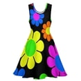 thumbnail image 3 of 2024 Present Birthday Clothing Ladies Dress Skate Casual Waist High Dresses Trendy Daisy Flower Hippy Dress Print Peace Colorful, 3 of 7