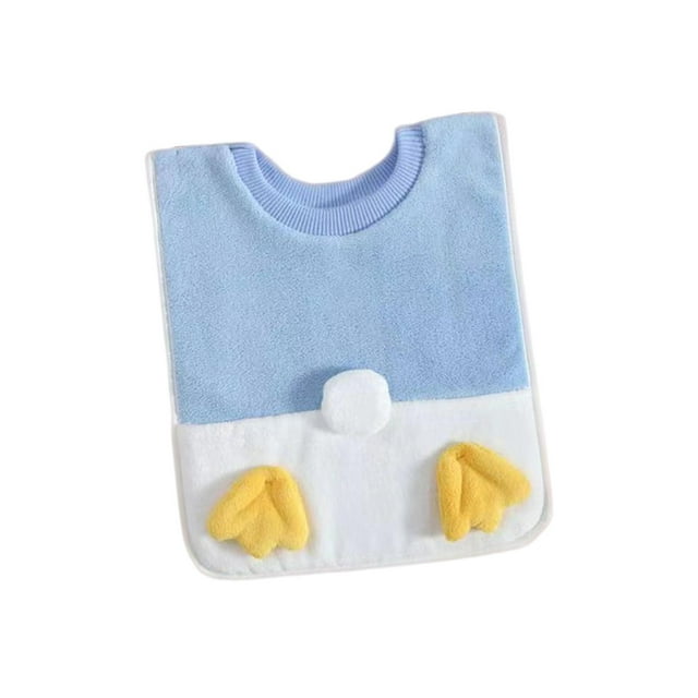 Babero para niños con forro impermeable que absorbe el agua para niños de 1 a 6 años, multiusos Pies de pato azul