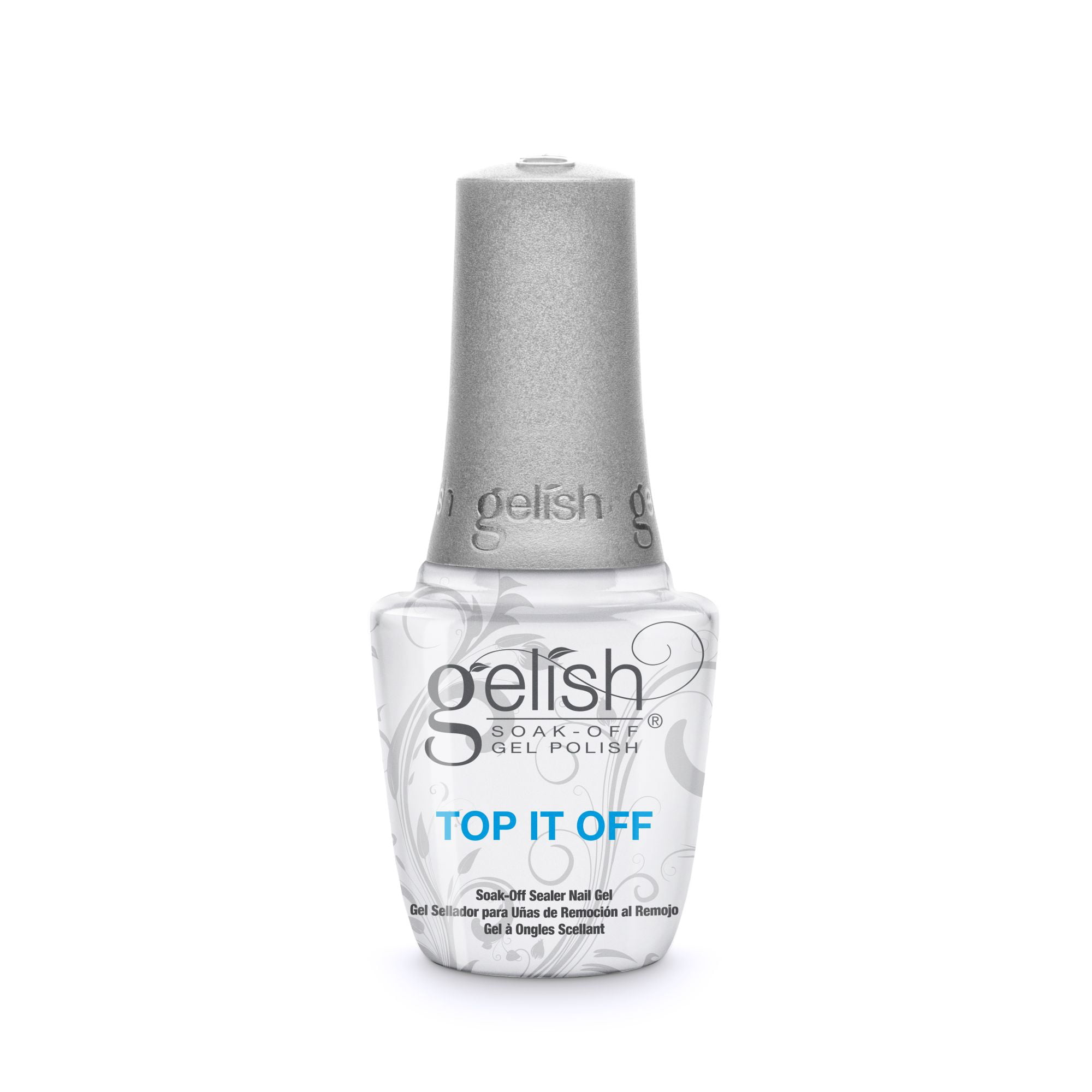 Gelish 18G Plus LED Light with Silver Metallic Soak-Off Gel Polish + Top and Base Coats