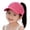 Hot Pink, variant on ,Kids Outdoor Casual Half Dome Visor Hat Solid Color Curved Brim Ponytail Cap,Purple,One Size
