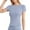 Light Blue, variant on SHITINN Women's Fashion T Shirt Slim Fit Short Sleeve Round Neck Top for Casual Yoga Workout Dail Women Short Sleeve Tops Fashion Clothing Womens Clothing