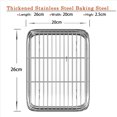 thumbnail image 4 of 3set 10 Inch Toaster Oven Tray and Rack Set, Small Stainless Steel Baking Pan with Cooling Rack,3 x baking pan 3 x grid rack,Silver, 4 of 7