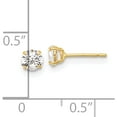 thumbnail image 4 of 10K Yellow Gold Polished 4Mm Cz Stud Post Earrings (Width 4) - Jbsp, 4 of 5