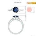 thumbnail image 4 of ANGARA Natural Round 1.6 ct Blue Sapphire Solitaire Bypass Engagement Ring in 14K White Gold for Women (Size-7mm) | September Birthstone, Anniversary, Jewelry Gift for Women | Natural Sapphire Ring, 4 of 9