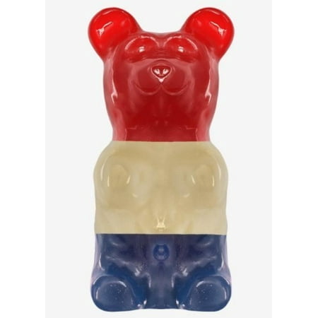 World's Largest Gummy Bear, Approx 5-pounds Giant Gummy Bear - Patriotic, Flavors include Blue Raspberry, Orange, and Cherry By GIANT GUMMY