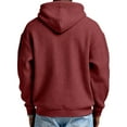 thumbnail image 4 of Qwertyu Hoodies for Men Waffle Knit Full Zip Up Hooded Sweatshirts Loose Casual Textured Pullover Sweatshirts with Pocket Red 3XL, 4 of 4