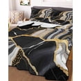 thumbnail image 3 of Quilts Queen Size, Black Marble Soft Comforter Bedding Set for Bed, Grey Gold Texture Vintage Farmhouse Art Lightweight Quilted Bedspread with Pillow Cover(2 Pieces) for All Season, 90x96 Inch, 3 of 6