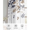 thumbnail image 6 of Grey Brown Leaves Sheer Curtains 63 Inch Length 2 Panels Set for Living Room/Bedroom, Summer Botanical Kitchen Curtains with Grommet Semi-Sheer Curtains Drapes Voile Window Treatments 42"x63"x2, 6 of 7