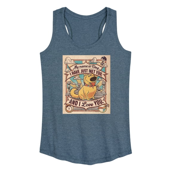 Up - My Name Is Dug - Women's Racerback Tank Top