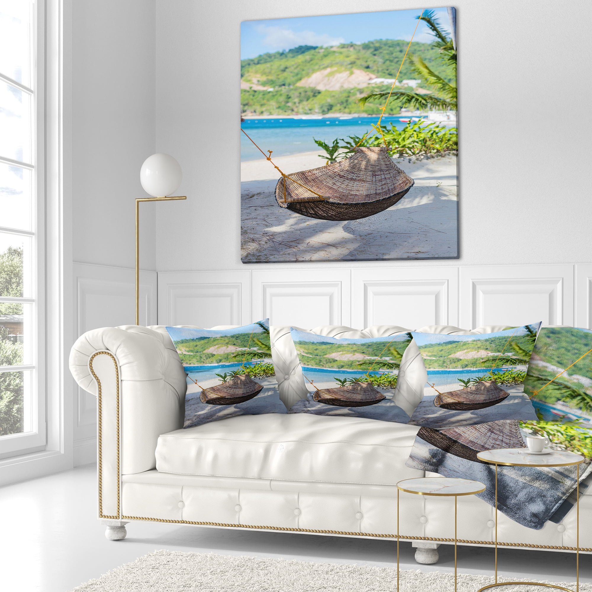 Designart Philippines Tropical Paradise - Landscape Photo Throw Pillow - 16x16