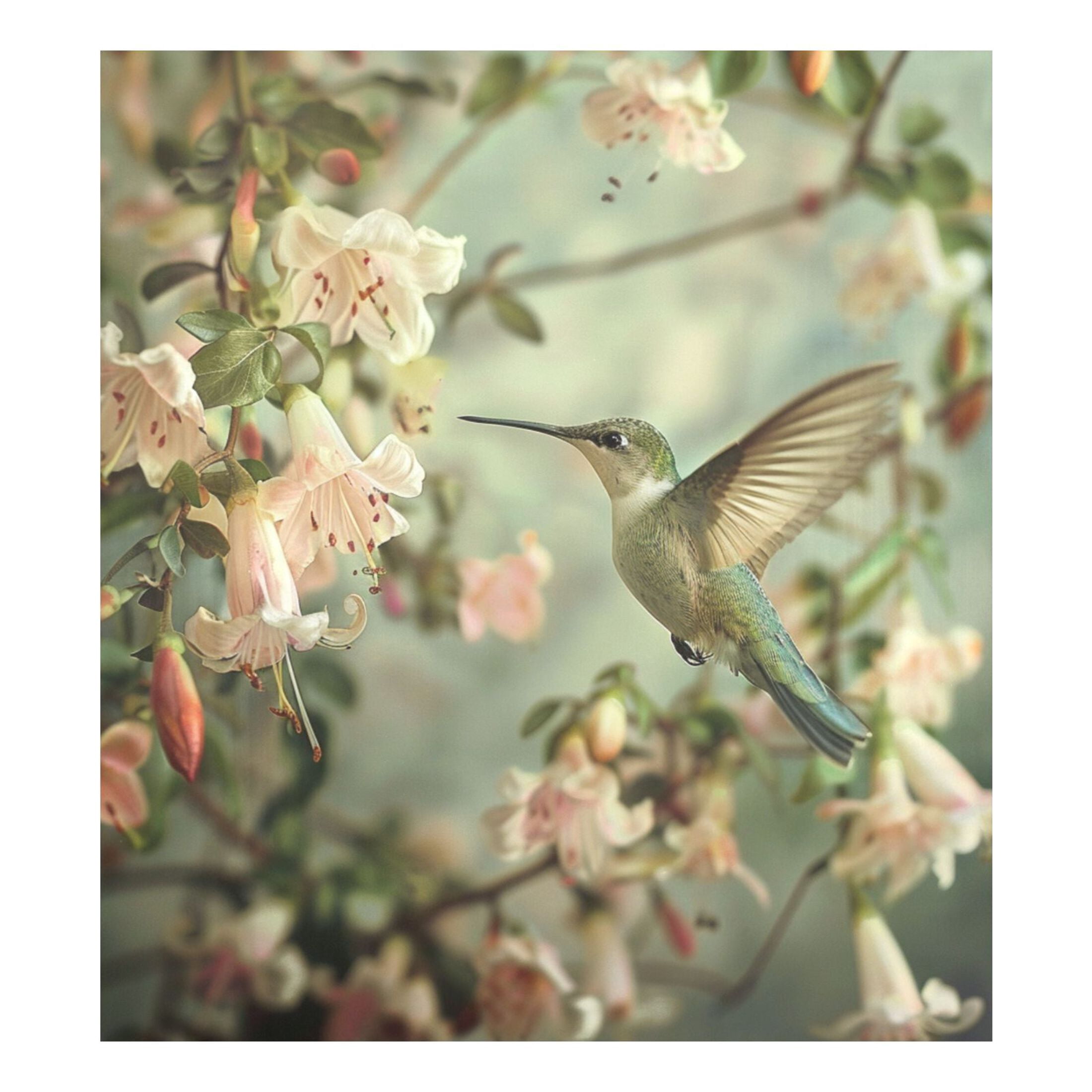 Ryvnso Hummingbird Floral Dishwasher Magnetic Refrigerator Magnet Cover Kitchen Art Panel Decal Sticker Home Decorative 23"x26"