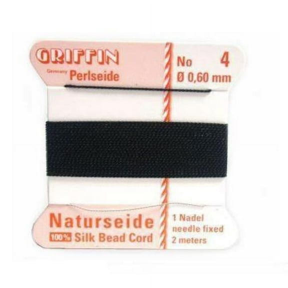 Black Silk Bead Cord #4 - BDC-253.04