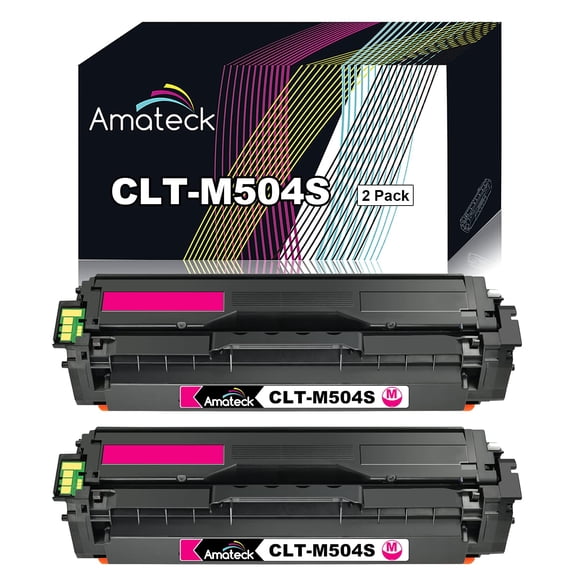 Amateck Compatible Toner Cartridge Replacement for CLT M504S Magenta 2 Pack for CLP-415NW, CLX-4195FW, CLP-4195FW, CLX-4195FN, SL-C1810W, SL-C1860FW