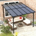 thumbnail image 2 of JolyDale 10’x 10’ Hardtop Gazebo, Outdoor Wall-mounted Pergola for Garden, Patio, Backyard, Gray, 2 of 7