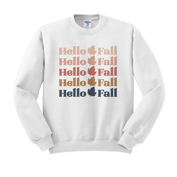 Hello Fall Sweatshirt Unisex Large White