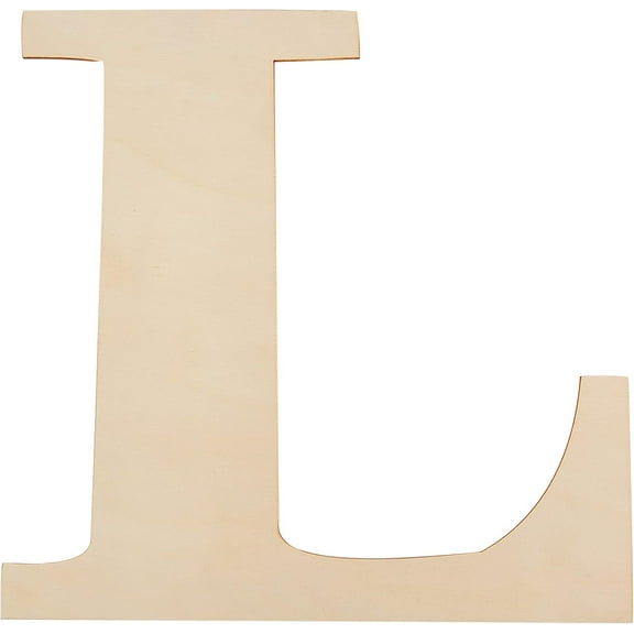 12 Inch Wooden Letters L Unfinished Wood Letters Wooden Alphabet Cutout for DIY Crafts Home Wall Decoration Brown