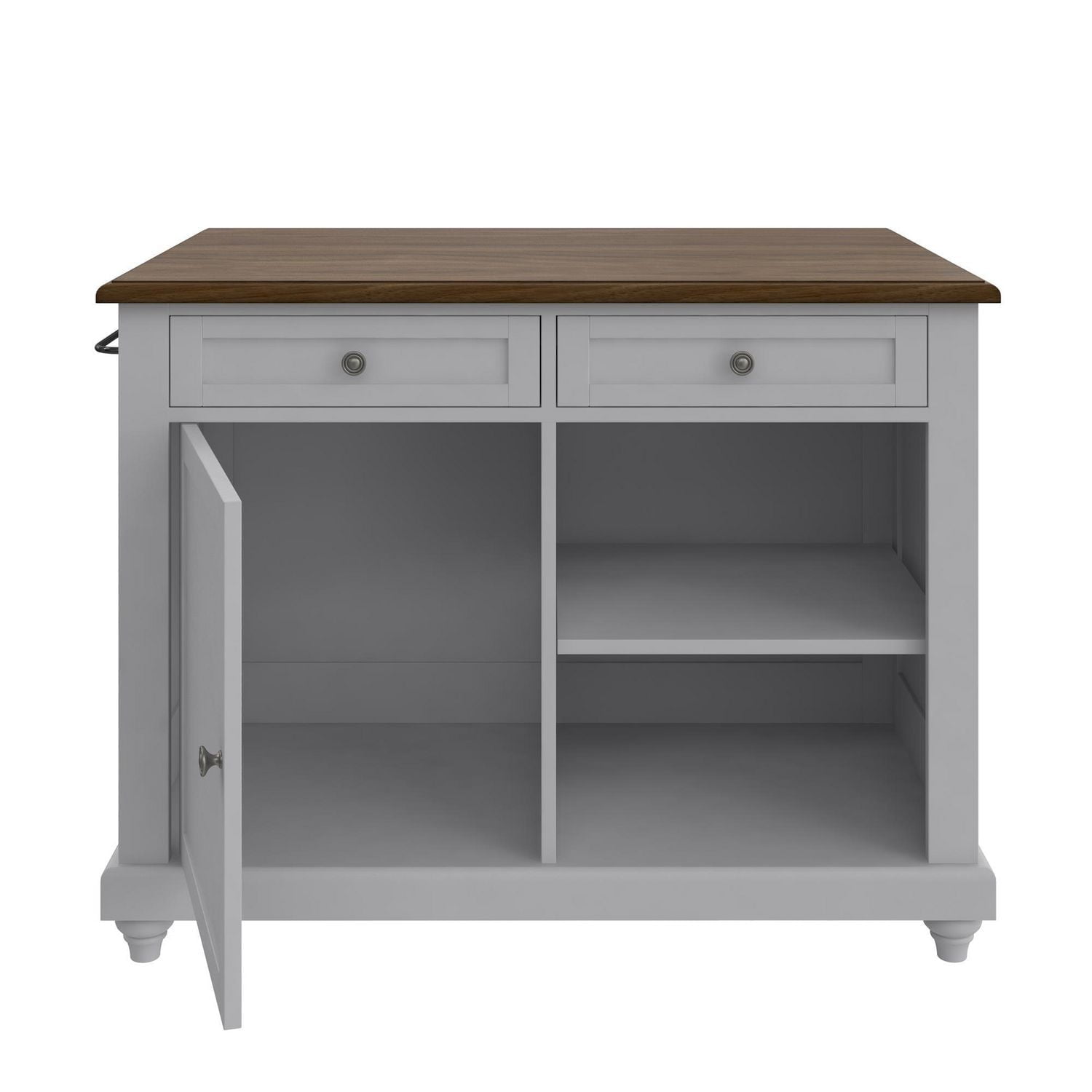 DHP Kelsey Kitchen Island with 2 Stools, Gray