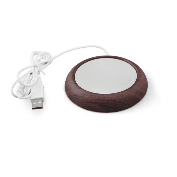 Posavasos calefactable El posavasos calefactor USB es adecuado para calentar posavasos para oficinas, oficinas y cafeterías Veta de madera profunda
