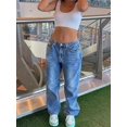 thumbnail image 4 of Jeans for Womens Wide Leg Baggy Loose Boyfriend Long Denim Pants Light Wash Vintage Fashion Trendy Vacation, 4 of 6