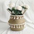 thumbnail image 6 of Grandest Birch Handmade Tassel Faux Seagrass Sundries Storage Basket Household Pot Container Storage Container Sundries Organizer, 6 of 8