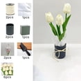 thumbnail image 2 of Flores Artificiales Sunnimix de Tulipanes en Maceta Blanco Leche, 2 of 7