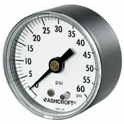 Ashcroft Vacuum Gauge,30in Hg VAC to 0,Back 25W1005PH02BVAC