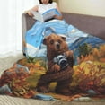 thumbnail image 6 of Honeii Snowy Mountain Photography Bear Print Fleece Blanket - Throw Blanket for Bed, Sofa, Couch, Camping, and Travel , Microplush Ultra Soft Warm Blanket-40"x30", 6 of 7