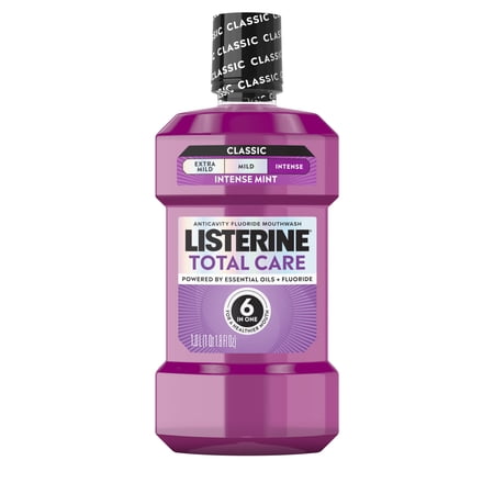 Listerine Total Care Intense Anticavity Fluoride Mouthwash, Intense Mint, 1 L