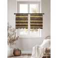 thumbnail image 2 of Black Golden Striped Sheer Curtains 54 Inch Length 2 Panels Set, Luxury Farmhouse Stripes Voile Window Treatment Rod Pocket Short Kitchen Curtains Drapes for Bedroom 52"x54"x2, 2 of 7