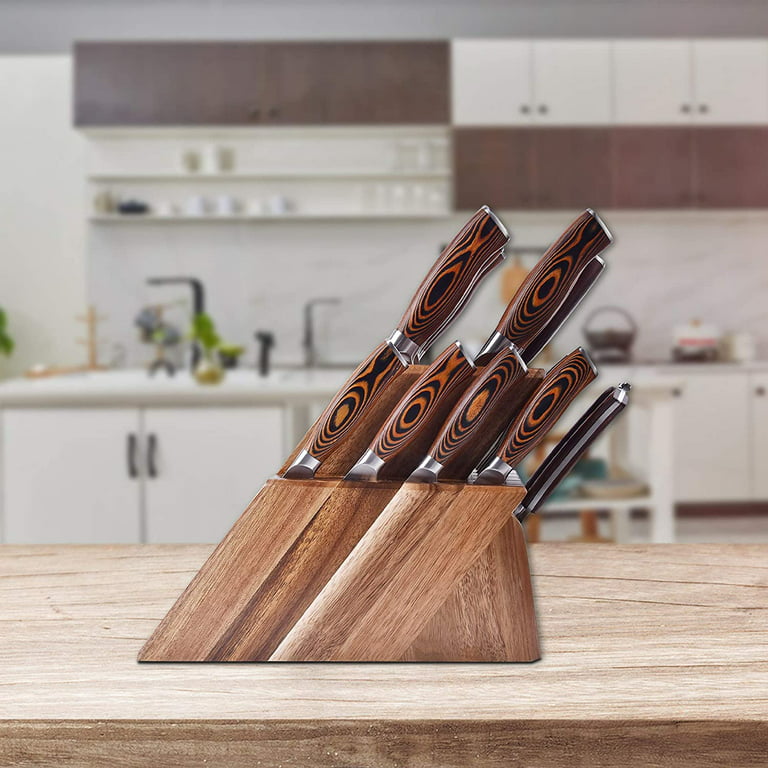 TUO TC0714 8 Pcs Forged German Steel Kitchen Knife Set with Wooden Block