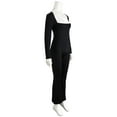thumbnail image 2 of Monos de manga larga para mujer Fernando deportivos cuello cuadrado trajes informales elegantes pantalones acampanados L, 2 of 7