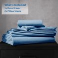 thumbnail image 6 of LammaLoe Duvet Cover Queen Size, Soft Prewashed 3-Piece Duvet Cover Bedding Set with Pillow Shams, Blue Heaven, 6 of 8