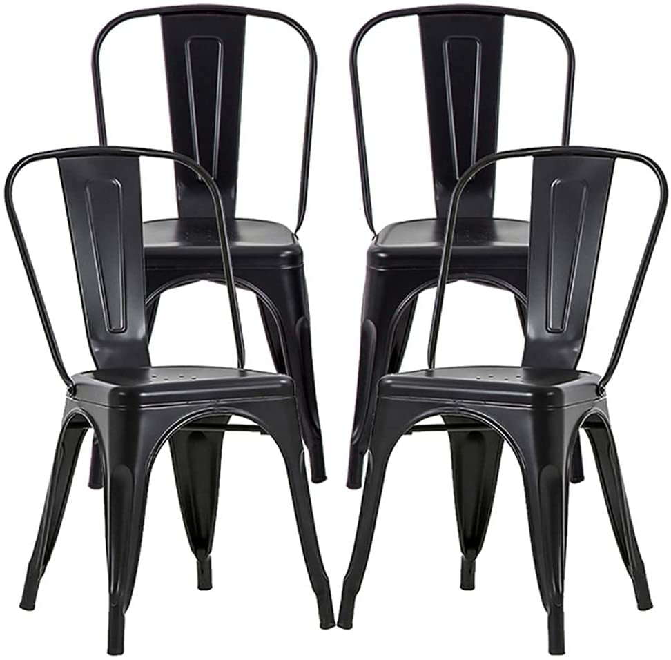 Metal Dining Bistro Chair Restaurant Industrial Tolix Seat Cafe Kitchen Stacking 