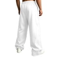 thumbnail image 5 of Dwellite Sweatpants for Mens Baggy Wide Leg Lounge Jogging Sweatpants Casual Elastic Waist JTrousers with Pockets 2026 White 2XL, 5 of 8