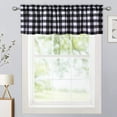 thumbnail image 2 of EastVita Kitchen Window Tiered Curtains Buffalo Check Pattern Soft Waterproof Cafe Curtains Farmhouse Check Half Curtain Set Bathroom 56"W X 15"L Grey/White Set Of 2, 2 of 8