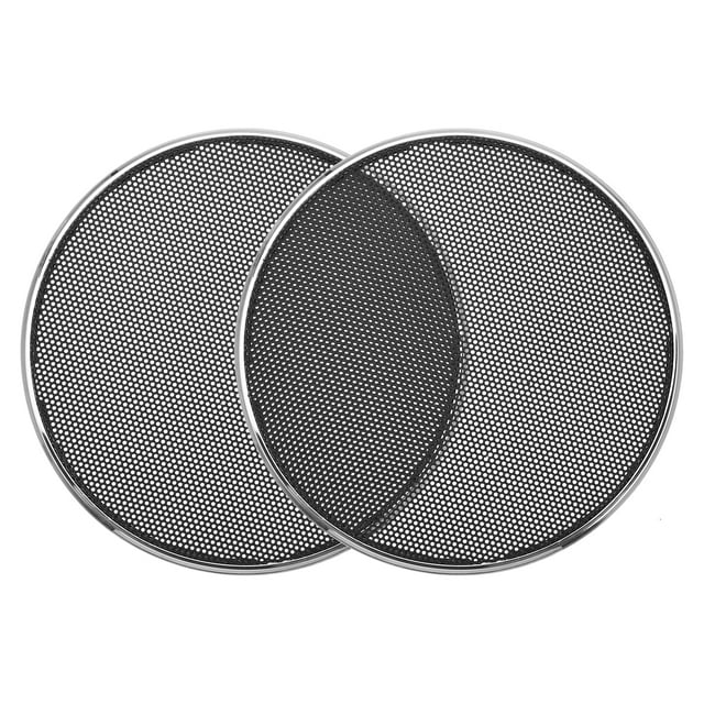 2uds 4.92" Audio Altavoz Rejilla Cubierta Malla Woofer Guardia Plateado Tono