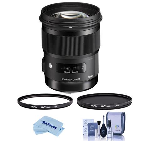 UPC: 0192223130746 | 50mm f/1.4 DG HSM ART Lens for Nikon F  Bundle with Hoya 77mm UV CPL Filter Kit  Cleaning Kit  Cleaning Cloth