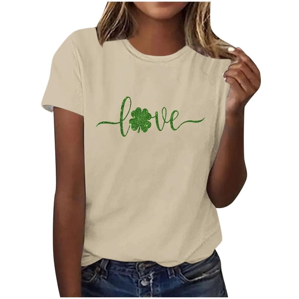 Mujeres Manga Corta de Verano Tops Impreso Sudadera Casual, Cuello Redondo Blusa Ligera para la Primavera Y el Verano