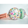 thumbnail image 2 of Ankit Fat Bass Over the Ear Noise Isolating Cute Pastel Peach Floral Headphones, iPhone, Android Compatible, 2 of 4
