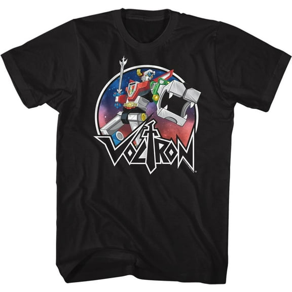 Voltron Circle Robot Sketch Black Adult T-Shirt 5Xl