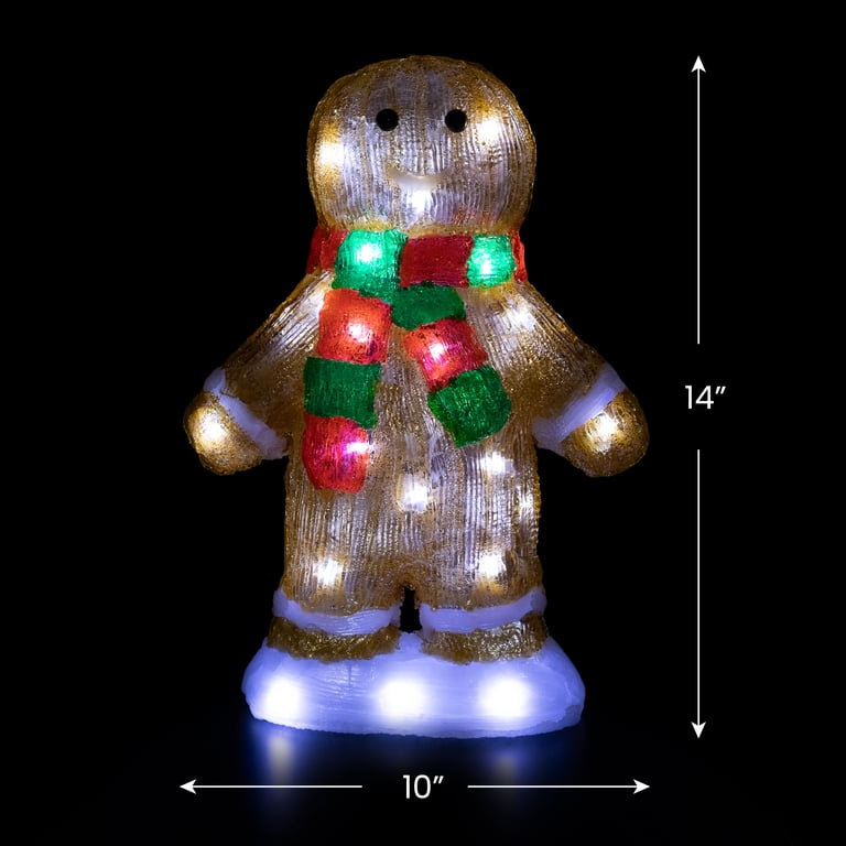 Northlight LED Lighted Acrylic Gingerbread Man with Scarf Outdoor