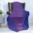thumbnail image 4 of Indigo Soft Flannel Fleece Throw Blanket, Abstract Modern Geometrical Design with Wavy Ombre Detail Image Artwork, Cozy Plush for Indoor and Outdoor Use, 50" x 70", Purple and Dark Blue, by Ambesonne, 4 of 5