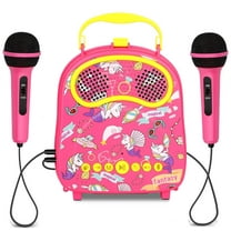 Kakutoy Kids Karaoke Machine with 2 Microphones for Girls Children Singing Machine Toddler Karaoke Music Toy for Birthday
