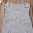 thumbnail image 6 of Kids Newborn Baby Boy Girl Romper Bodysuit Sunsuit Summer Outfit Set Clothes Gray 3-6 Months, 6 of 6