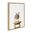 thumbnail image 2 of Kate and Laurel Sylvie Shy Bunny Rabbit Animal Print Portrait Framed Canvas Wall Art by Amy Peterson, 18x24 Natural, 2 of 6
