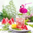 thumbnail image 6 of GoXteam 100pcs Pink Flamingo Drinking Straws, Disposable Honeycomb Plastic Straws, Tropical Hawaiian Beach Cocktail Pool Luau Party Decorations Supplies, 6 of 7