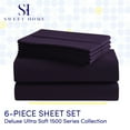 thumbnail image 2 of Sweet Home Collection 1500 Series 6 Piece Ultra Soft Microfiber Sheet Set, Queen, Purple, 2 of 5
