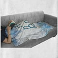 thumbnail image 6 of Gender Reveal Soft Flannel Fleece Throw Blanket, Blue Tones Paint Drops Its a Boy Typography Happy Watercolor Illustration, Cozy Plush for Indoor and Outdoor Use, 70" x 90", Multicolor, by Ambesonne, 6 of 6