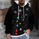 thumbnail image 1 of Sudadera con capucha para hombre, estilo casual, con cuello redondo, estampado de árbol de Navidad, manga larga, blusa de poliéster, 1 of 5