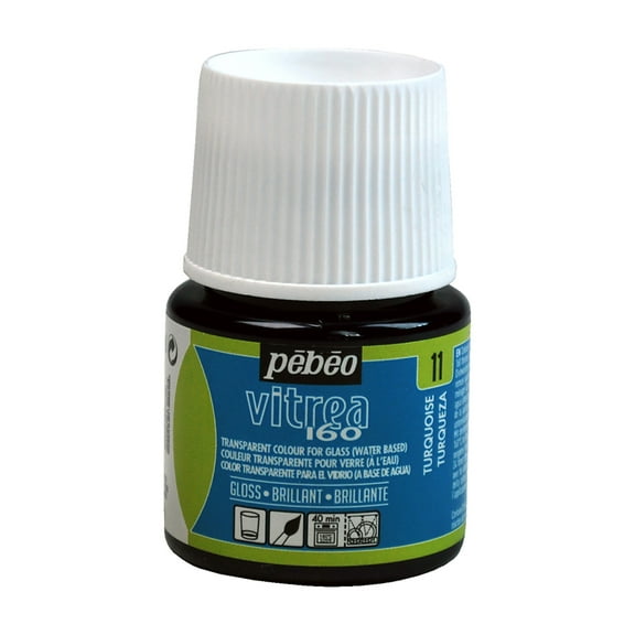 Pebeo Vitrea 160 Glass Paint, 45ml, Glossy, Turquoise